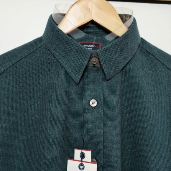UNTUCK IT | Men's Dark Green Wrinkle-Free Veneto Button Down Cotton Shirt - Picture 6 of 6